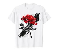 Rose Drawing Flower Lover Opera d'arte motivo grafico rosa Maglietta