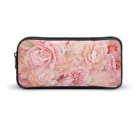 Rose e fiori grande astuccio portamatite portatile con cerniera cancelleria organizzatore semplice archiviazione estetica cancelleria per ufficio college uso adulto