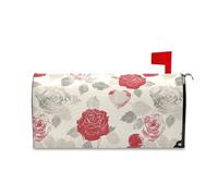 Rose e forme di cuore beige rosso copertura per cassetta postale per San Valentino Unico Ringraziamento coperture magnetiche 52,8 x 64,5 cm Caja de correos