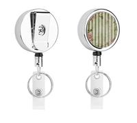 Rose e piante verdi porta badge retrattile con portachiavi porta badge divertente per insegnanti, infermiere, dottori, lavoratori, regalo identificativo, targhetta, clip decorative in metallo