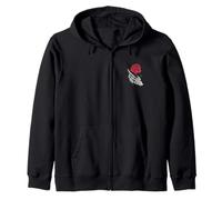 Rose Estetico Rose Bianco Scheletro Mano Che Tiene Una Rosa Rossa Felpa con Cappuccio