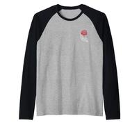 Rose Estetico Rose Bianco Scheletro Mano Che Tiene Una Rosa Rossa Maglia con Maniche Raglan