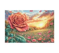 Rose Flower Garden Sunset Puzzle 1000 Pezzi Sfida Impossibile Esperti Rompicapo Estremamente Difficile Per Veri Appassionati Stimolo Intellettuale Regalo 1000 PCS
