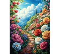Rose Garden Path at Sunset Puzzle 300 Pezzi Rompicapo Difficile Adulti Collezionisti Per Amanti Del Puzzle Intelligenza E Relax Pressione Ridotta Regalo 300 PCS