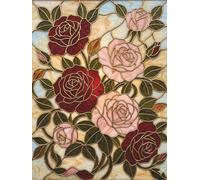 Rose Garden Stained Glass Notebook (6x8): Notebook for Women - Elegant Floral Journal for Writing, Notes, and Creative Ideas