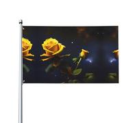 Rose gialle Starry Night Prints Bandiere decorative per esterni 0,9 x 1,5 m leggere e belle adatte per cortili esterni e celebrazioni di festival.