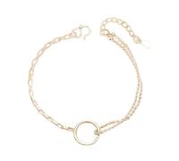 Rose Gold Circle Double Chain Round Charm Bracelets Jewelry For Gift Nice processing