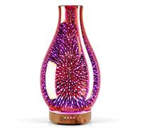 Rosé Gold - Diffusore di aromi in vetro per oli essenziali, umidificatore a ultrasuoni, silenzioso, accensione automatica, 7 colori, luce senza BPA, fresco, casa, yoga, mestieri speciali