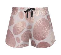 Rose Gold Elegant Texture Abstract Pattern Womens Pajama Bottoms, Pantaloncini da allenamento con Pockets for Gym Sports,XL