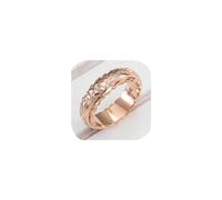 Rose Gold Gold 925 Sterling Sterling Silver Hawaiian Princess Plumeria Flower Scroll Ring Anello di fidanzamento del matrimonio impilabile Anello di fiori di rosa per donne (rosa oro 9#),