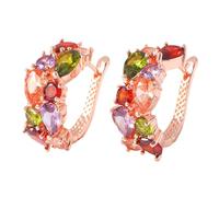 Rose Gold Hoop Earrings, Ergonomic Rose Hoop Earrings, Non Slip Copper Elegant Design, Stylish Lightweight Jewelry Accessory for Her Women Wife Girlfriend Girls Adults Daily Wear Dating Holiday Party