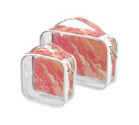 Rose Gold Marble Texture Modern Decor 2 Pack Clear Men Toiletry Bag TSA Approvato Impermeabile Trucco Travel Bag Viaggio Essenziale