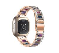 (Rose Gold/Purple Green Mix, Multicolor) Fitbit Versa 4 Watch Band Replacement Straps - Compatible with Versa 4 Smartwatch