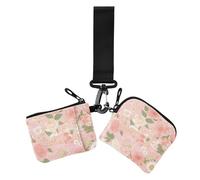 Rose Gold Romantiche Rose per San Valentino Portamonete da donna Portamonete Piccolo Portabiglietti da Visita Portatile Portamonete con Cerniera Tasca per Monete per Uso quotidiano 2 Pz, Rose Oro Rose