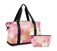 Rose Gold Valentine Custom Blossom Oggetto Personale Borsa da Viaggio Sport Borsetta a Tracolla Regolabile per Viaggio Multifunzionale, Oro Rosa San Valentino Fiori personalizzati, Taglia unica, Rose