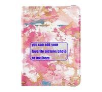 Rose Golden Fairy Tale Castle personalizzare in pelle passaporto e vaccino titolare combo viaggio passaporto portafoglio carino passaporto libro passaporto ultra sottile, Castello delle fiabe d'oro