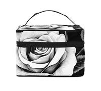 Rose Gothic Travel Makeup Bag - Organizer portatile per articoli da toeletta con scomparti con cerniera per spazzole, bottiglie e prodotti per la cura della pelle