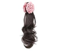 Rose Hairpiece Estensioni dei capelli Coda di cavallo Coser Copricapo Chignon Mostra Piccolo Viso Versatile Parrucche Ricce Uso quotidiano