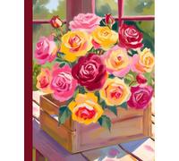 Rose Journal for Women: Wide Ruled Floral Bouquet Notebook for Journaling, Note Taking, etc. 7.5 x 9.25 Inch Notepad with Flower Cover. 110 Pages of Lined Paper.