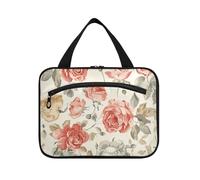 Rose Kingdom Borsa da barba da uomo da viaggio con gancio, borsa cosmetica pieghevole di design per viaggi must palestra bolsos para Hombre L