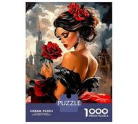 Rose Lady 1000 Pezzi Bundle Puzzle Vintage Romantic Glamour Puzzle Classico Cartone Spesso - Ragazzi 12-18 Anni, Allenamento Logico, Ottimo Regalo Per Gli Amanti Dei Puzzle 52x38cm/1000pcs