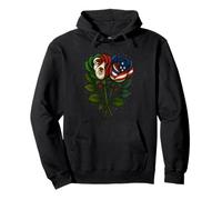 Rose Mezza bandiera americana messicana USA Messico Felpa con Cappuccio