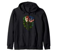 Rose Mezza bandiera americana messicana USA Messico Felpa con Cappuccio
