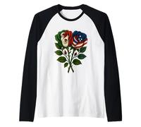 Rose Mezza bandiera americana messicana USA Messico Maglia con Maniche Raglan
