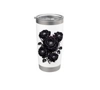 Rose nere con palla da discoteca scuro gotico floreale giardino Bicchiere termico in acciaio inox doppia parete