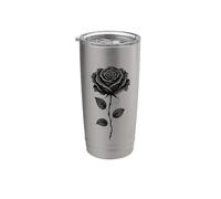 Rose nere da giardino con grafica, stile gotico Bicchiere termico in acciaio inox doppia parete