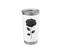 Rose nere da giardino con grafica, stile gotico Bicchiere termico in acciaio inox doppia parete