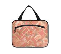 Rose Oro Romantiche Rose per San Valentino Hanging Travel Toiletry Bag con gancio, Designer Pieghevole Tote Bag per Accessori per le Donne Bagno estuche de maquillaje para Mujer L