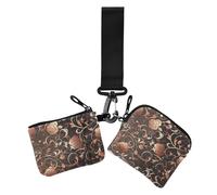 Rose Oro Romantiche Rose per San Valentino Portafogli da donna Custodie per carte di credito Sottile Piatto Cerniera Portafoglio da polso con cerniera Tasca portamonete per uso quotidiano 2 pezzi