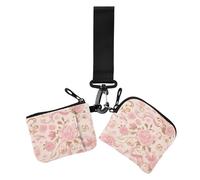 Rose oro romantiche rose per San Valentino portafoglio portamonete da donna porta carte di credito grande capacità con portachiavi per donne confezione da 2, Rose Oro Rose romantiche per San Valentino