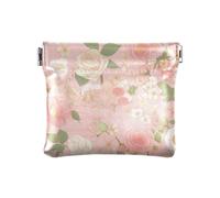 Rose Oro Romantico Rose per San Valentino Donna PU Pelle Portamonete Impermeabile Accessori da Viaggio per Donna Ragazza, Rose Gold Rose romantiche per San Valentino, Decorazione