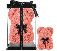 Rose, orso rosa, orsacchiotto Rosa, orsacchiotto, rosa, idea regalo per mamma, donna, adolescente, regalo fatto a mano, orsacchiotto, rosa, orsacchiotto rosa, orsacchiotto, orsetto con scatola (pesca)
