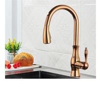 Rose Ottone in oro rosa Rubinetto da cucina tira-Tocca del mixer girevole a 1 manico-elegante design a più colori per decorazioni per la casa moderna Aqiong