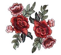 Rose Patch ricamo 2 pezzi di vestiti Fix Coxt Patch Accessorio per cucitura Accessorio Patch decorativo Patch rosa