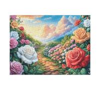 Rose Path Puzzle 500 Pezzi Alpi Italiane Per Adulti Esperti Cartone Rigido Difficoltà Media Per Vacanze Invernali Da Passatempo Con Colla Inclusa 500 PCS/52×38cm