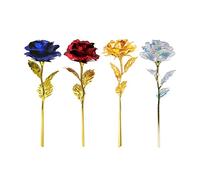 Rose Placcato 24K 4 pezzi Oro Galaxy Eterna Rose Stabilizzata Fiore Artificiale Rosa Regalo Fiore Romantico Una rosa che non appassirà Rosa dorata (oro / blu / rosso / colorato)