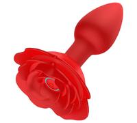 Rose Plug - vibratore anale a batteria con telecomando (rosso)