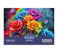 Rose Puzzle 1000 Pezzi Immagine Dipinta Beautiful Flowers Divertimento Idea Regalo Uomo E Donna A Partire Dai 12 Anni70x50cm/1000pcs