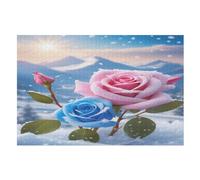 Rose Puzzle in Legno 1000 Pezzi, Puzzles Per Adulti E Bambini Per La Stampa Ad Alta Definizione, Gioco Di Famiglia Sfida (75×50cm)