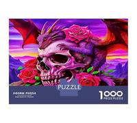 Rose Puzzle Per Bambini Principianti 12+, Skull & Dragon Cartone Resistente, Sviluppo Cognitivo, Ocio Infantile, Regalo Bello 52x38cm/1000pcs