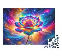 Rose Puzzles 1000 Pezzos Materiale Riciclabile Cosmic Arte Anziano Puzzles Gioco Educativo Decompression Gioco Genitore-Bambino Props 52x38cm/1000pcs
