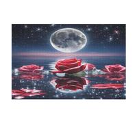 Rose Puzzles in Legno 1000 Pezzi, Adulto Bambino Puzzles Per La Stampa Ad Alta Definizione, Gioco Di Famiglia Sfida （75×50cm）