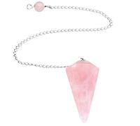 Rose Quartz Gemstone Crystal Pendulum - Dowsing, Scrying, Healing by Jewellery