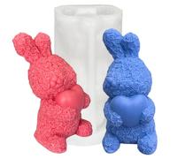 Rose Rabbit - Stampo per candele Jumbo in silicone a forma di coniglio, Midnadiy 3D Rose Coniglio per donne, regalo di compleanno, fai da te, regali per ragazze, adatti per resina epossidica