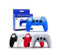 (Rose red) Soft Silicone Protective Cover for PS5 Controller, Anti-Slip Skin for PlayStation 5 DualSense Game Accessories, Black