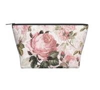 Rose rosa seppia vintage shabby chic, Borsa da toilette Borsa per trucco Borsa per cosmetici Borsa da toilette da viaggio portatile